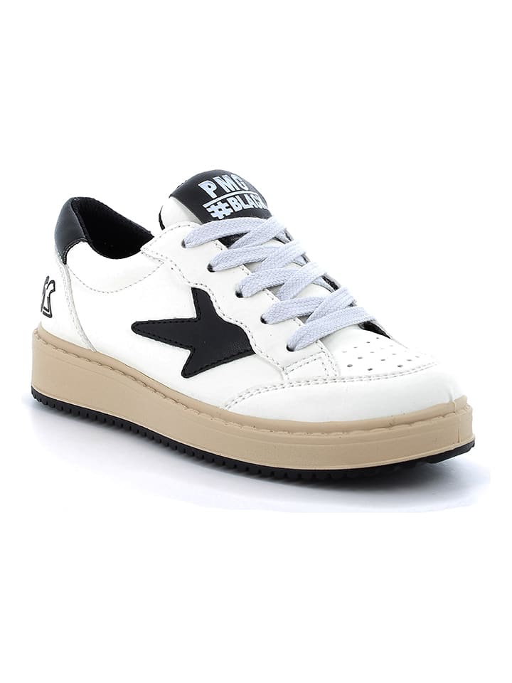 Skórzane sneakersy w kolorze biało-czarnym