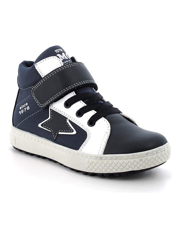 Skórzane sneakersy w kolorze granatowym
