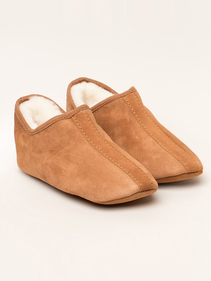 Leren pantoffels "Aladin" lichtbruin