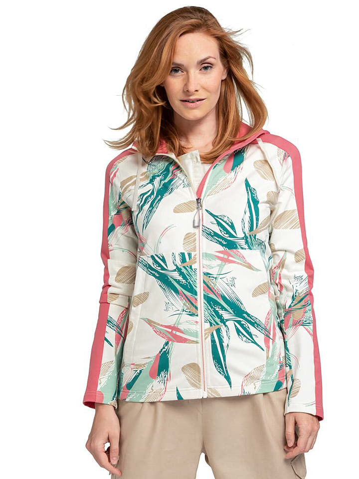 Fleecejacke "Locarno" in Creme/ Pink