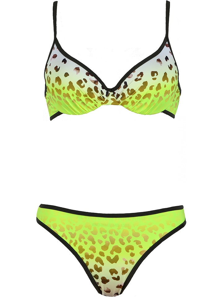 Bikini in Neongelb/ Khaki