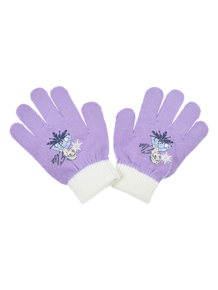 Fingerhandschuhe "Frozen" in Lila/ Weiß