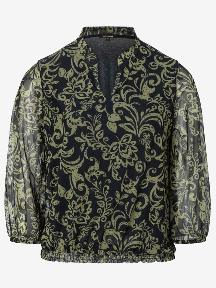 Bluse in Schwarz/ Grün