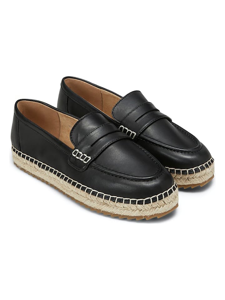Black leather espadrilles 2025
