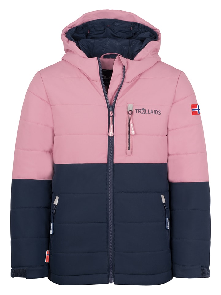 Kurtka narciarska "Hemsedal" w kolorze granatowo-jasnoróżowym