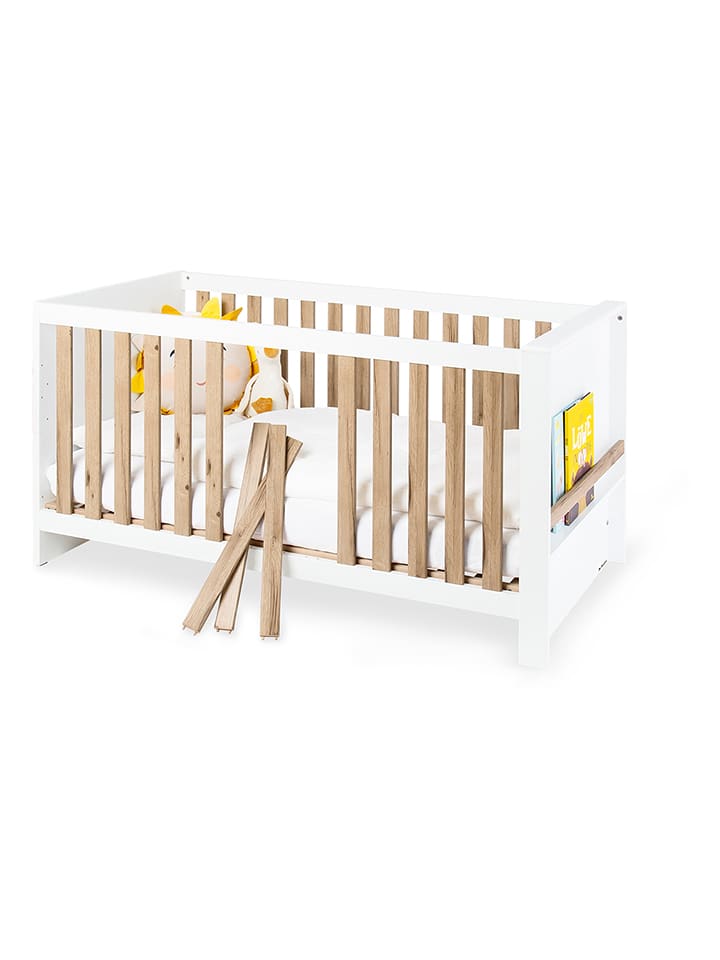 Kinderbett "Lova" in Weiß/ Beige - (L)150 x (B)79 x (H)81 cm
