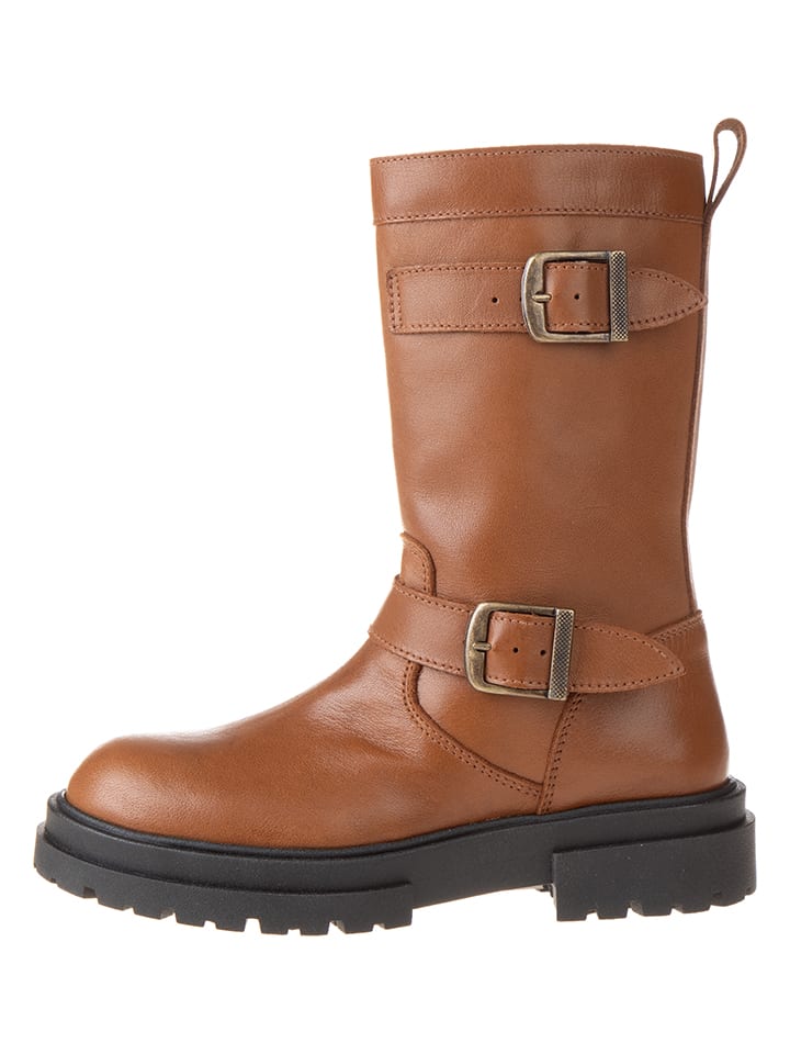 Leder-Boots in Hellbraun