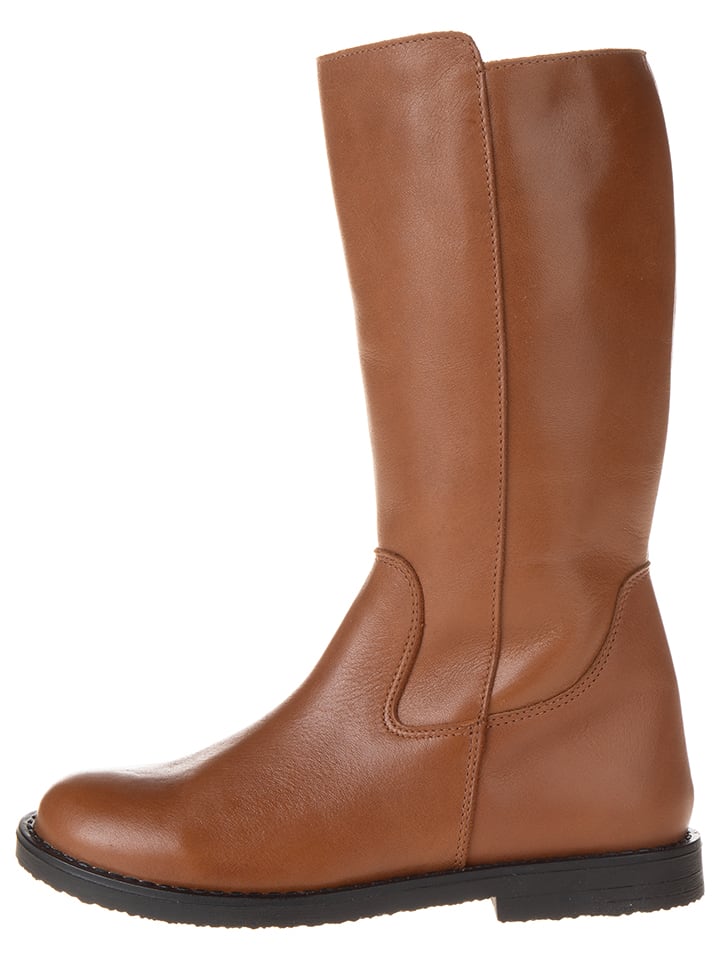 Leder-Stiefel in Hellbraun