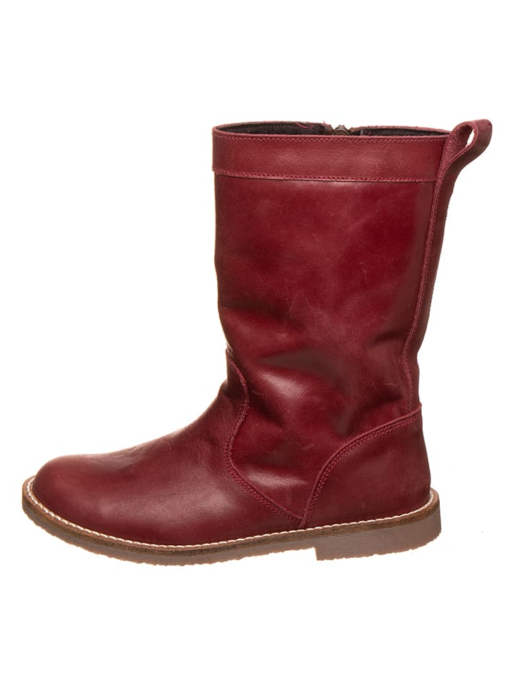 Leren winterlaarzen rood