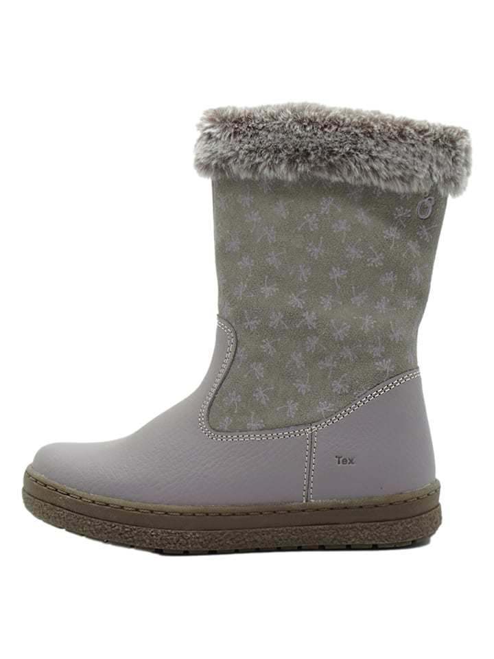 Leder-Boots in Grau