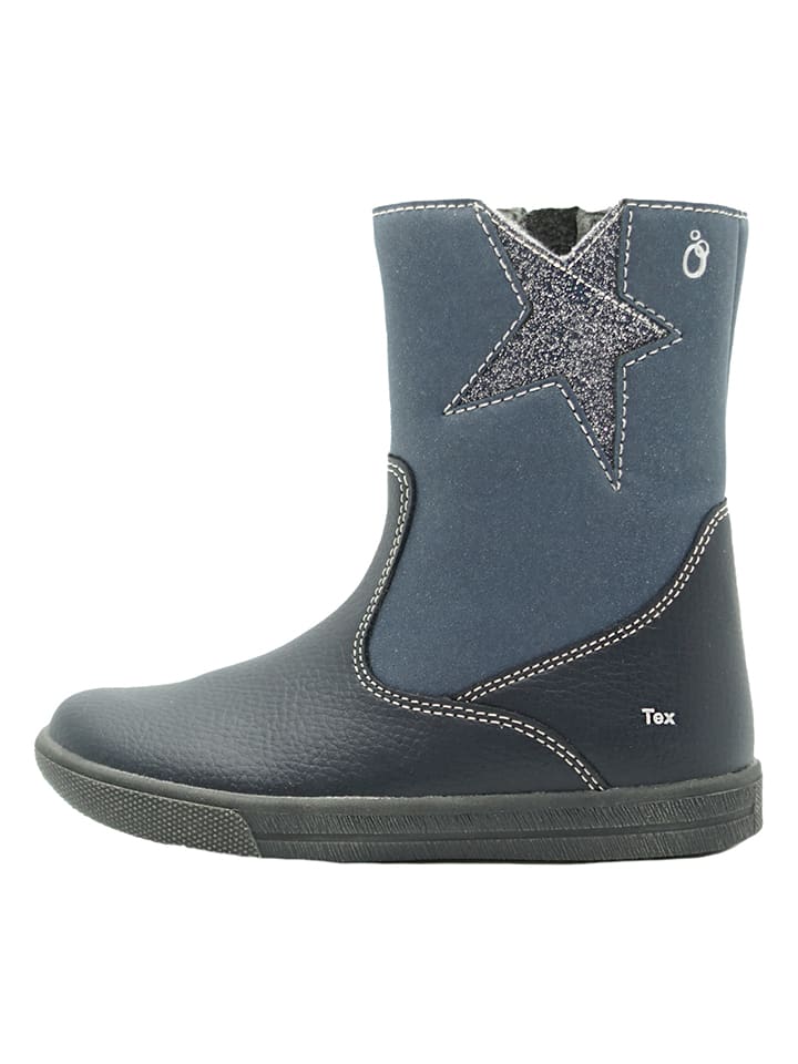 Leren boots donkerblauw