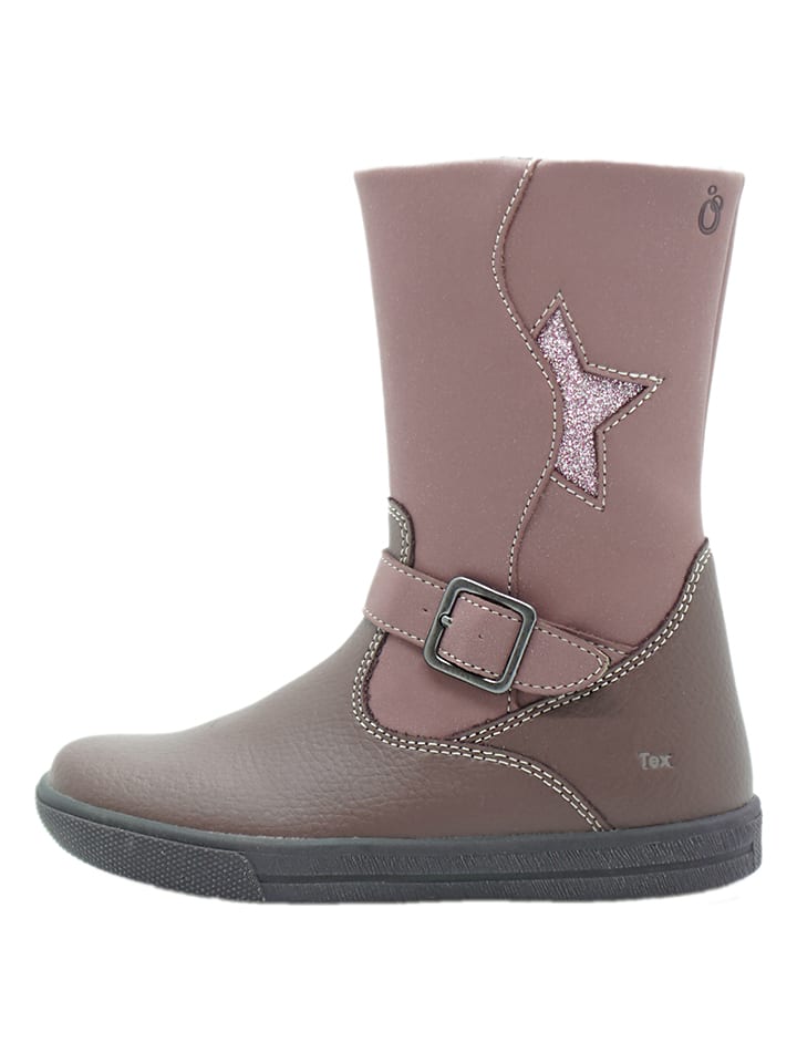 Leder-Boots in Mauve