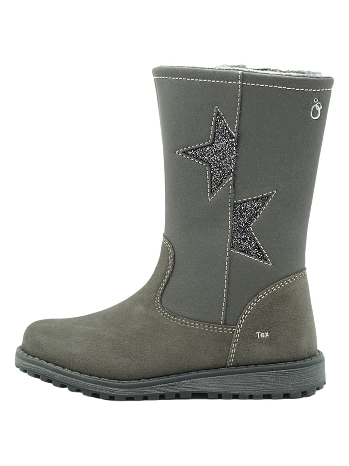 Leren boots grijs