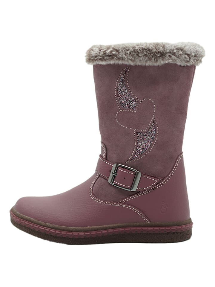 Leder-Boots in Lila