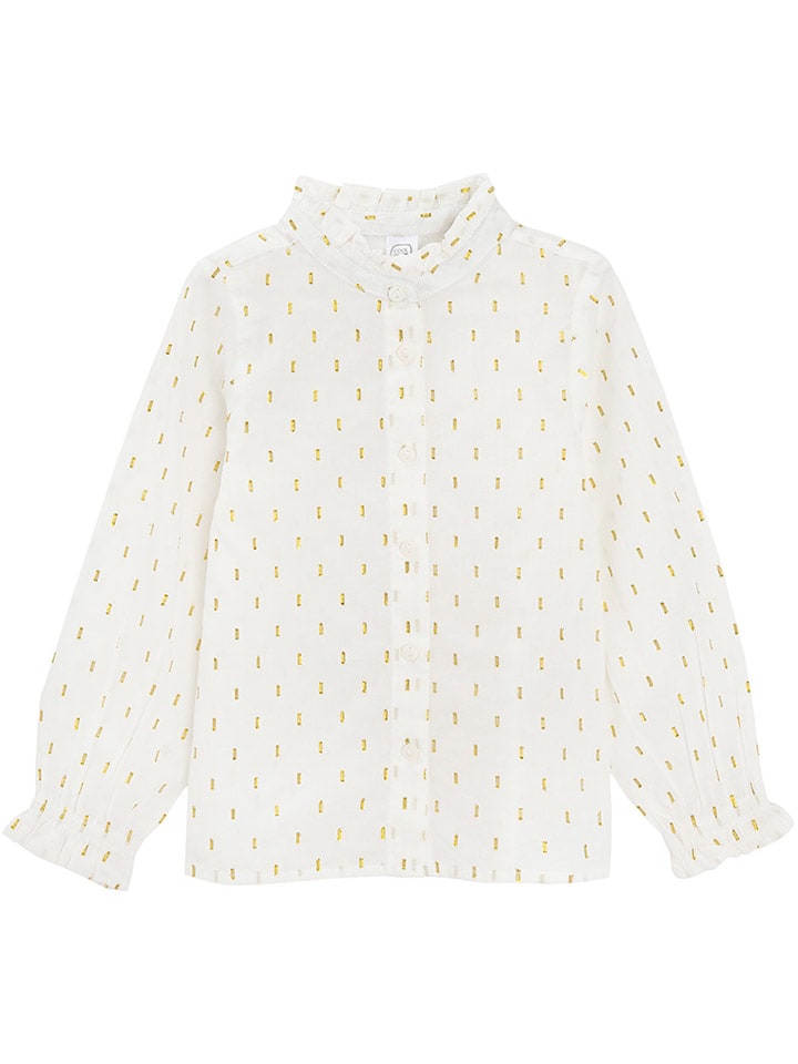 Bluse in Weiß/ Gold