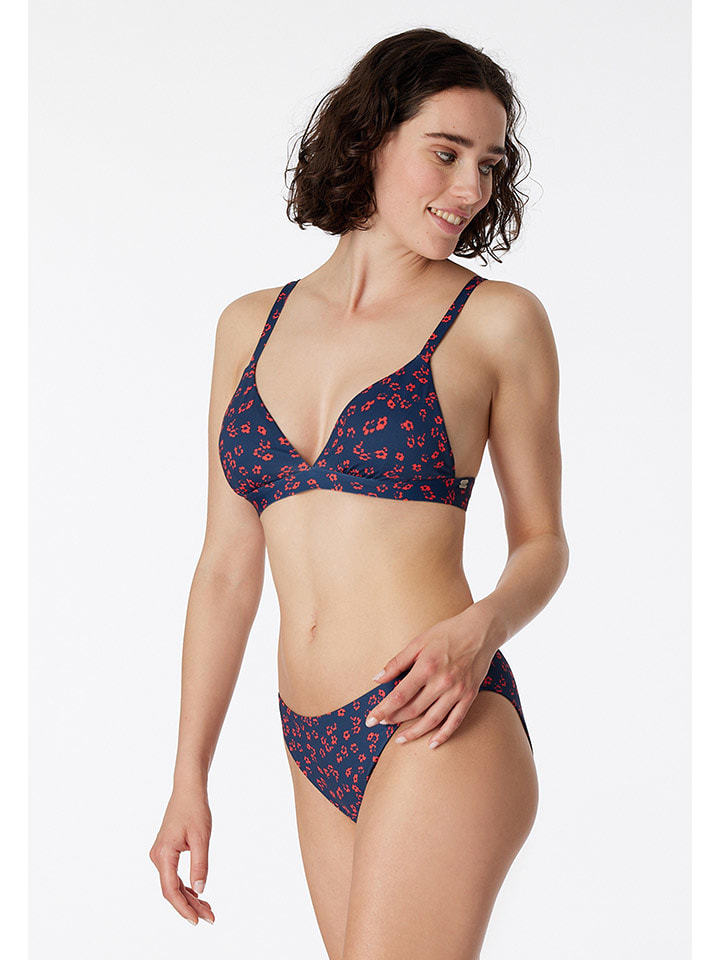 Bikinitop donkerblauw/rood