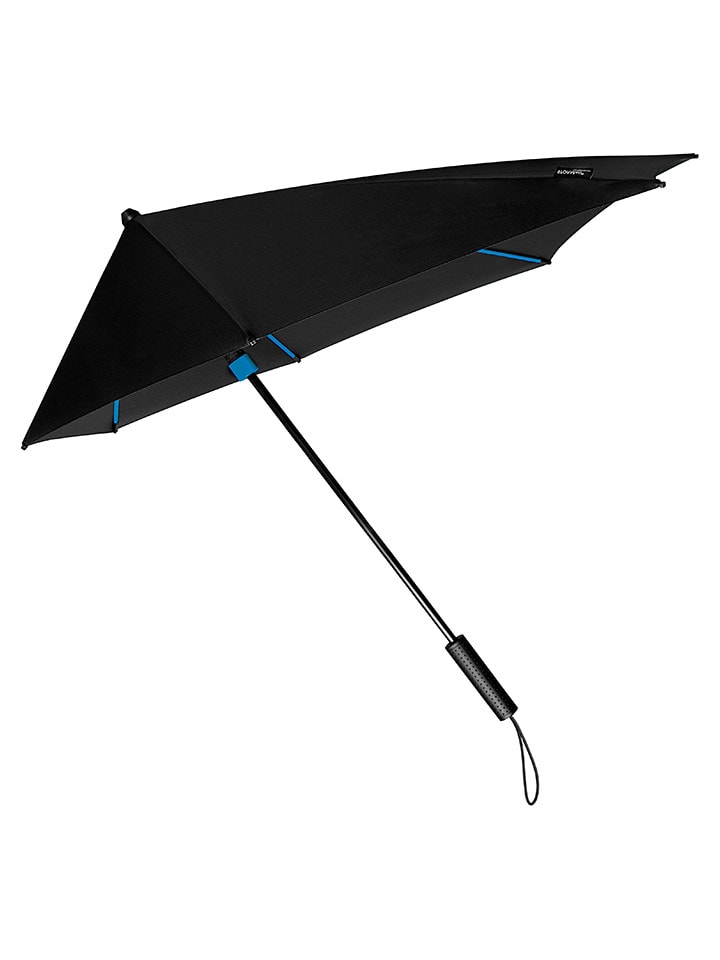 Sturm-Taschenschirm in Schwarz/ Türkis - (L)95 x (B)90 cm