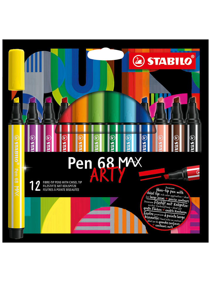 Premium-Filzstift - STABILO Pen 68 MAX ARTY" - 12 Stück