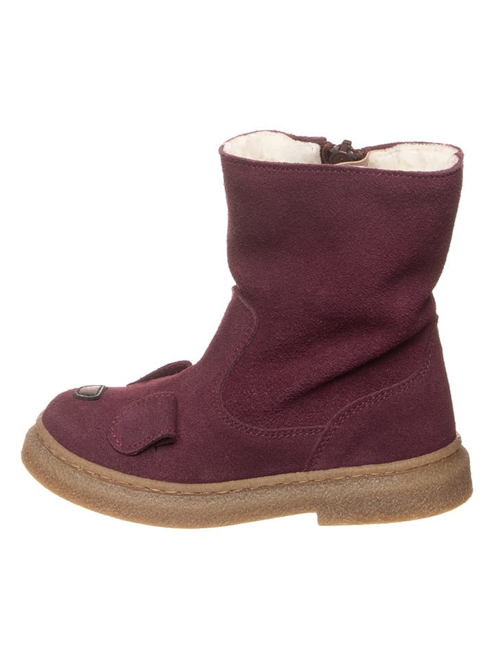 Leder-Winterstiefel in Bordeaux