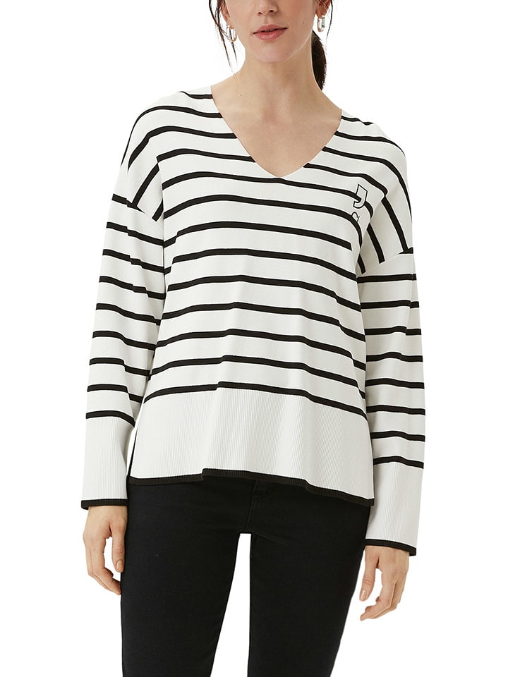 Pullover in Weiß/ Schwarz