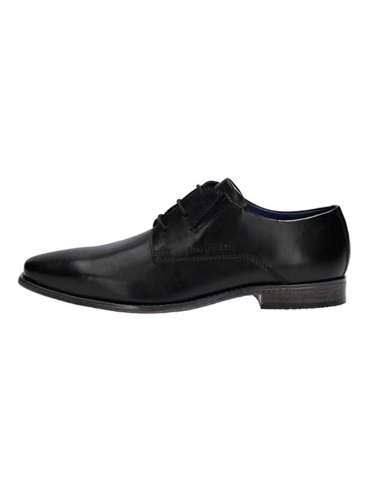 Leder-Schnürschuhe in Schwarz