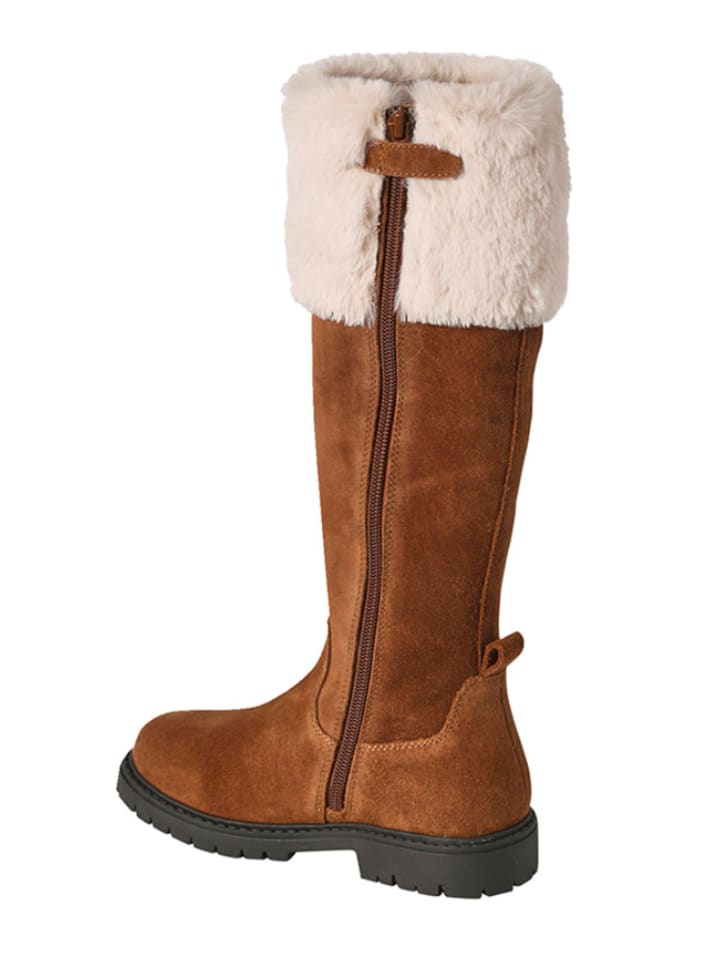 Leder-Stiefel in Hellbraun