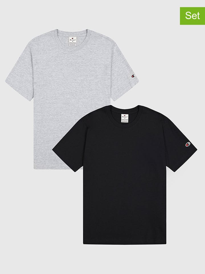 2er-Set: Shirts in Schwarz/ Grau
