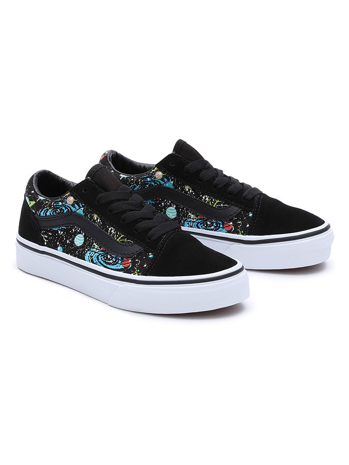 Vans Skorzane sneakersy Old Skool w kolorze czarnym ze wzorem najlepsze wyprzeda e w limango