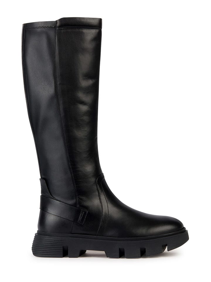 Leder-Stiefel "Vilde" in Schwarz