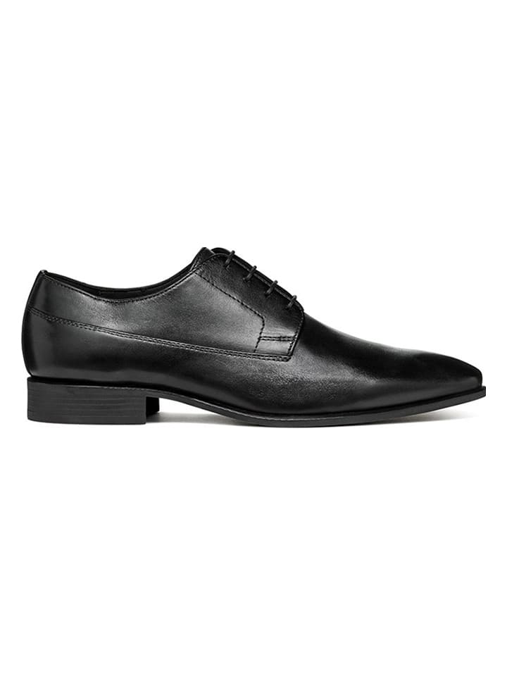 Leder-Schnürschuhe "High Life" in Schwarz