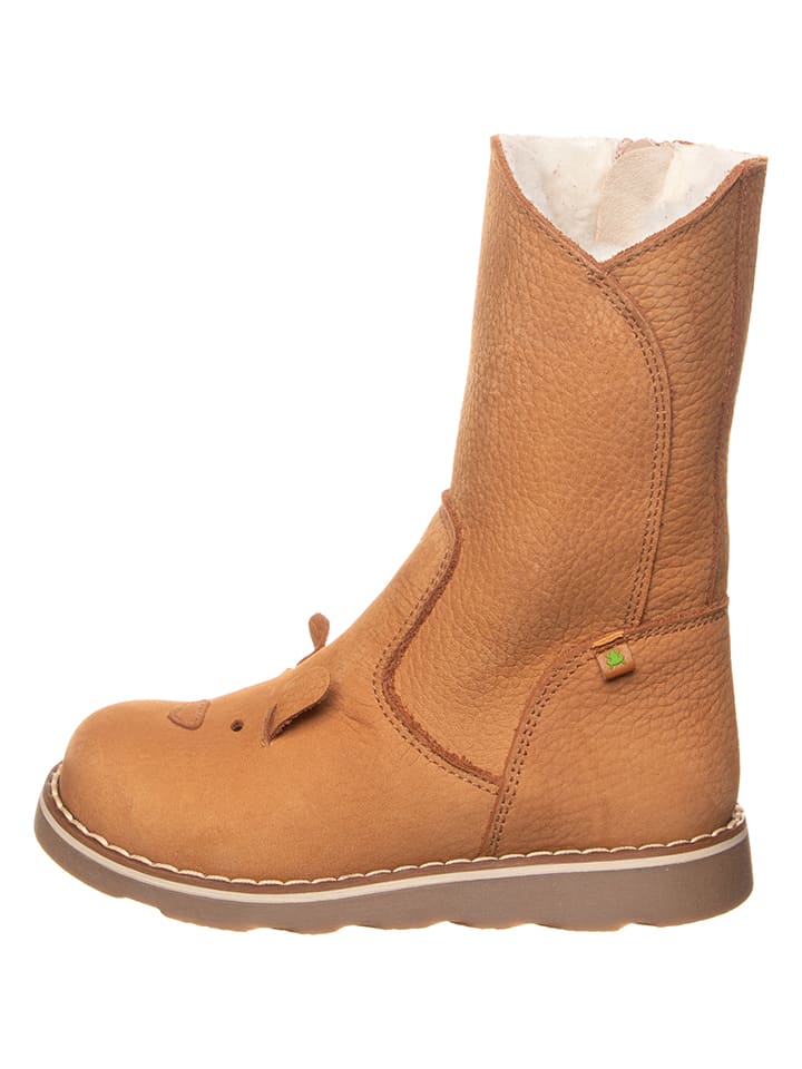 Leder-Winterstiefel in Hellbraun