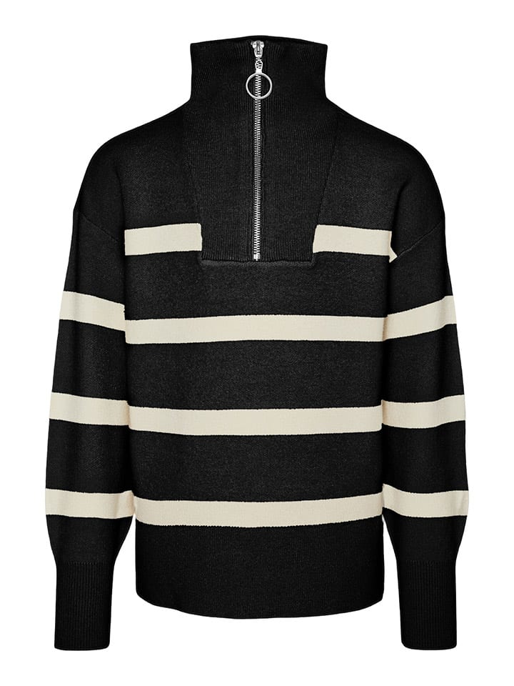 Sweter w kolorze czarno-kremowym