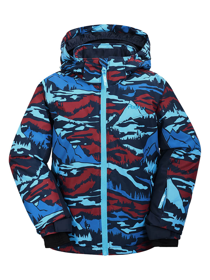 Ski-/ Snowboardjacke "Ash" in Rot/ Hellblau