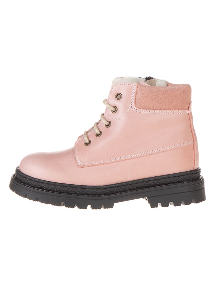 Leren winterboots lichtroze