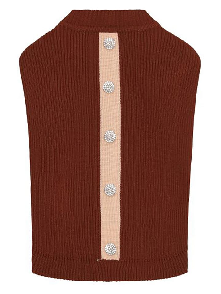 Sweter w kolorze czerwono-kremowym dla psa