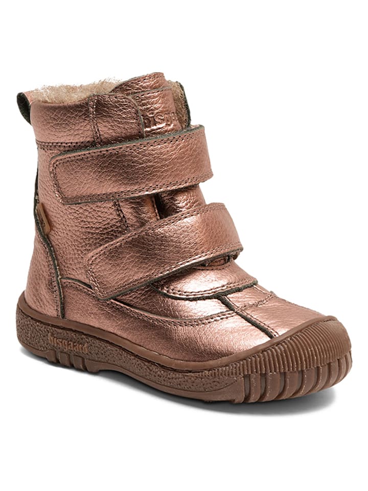 Leder-Winterboots in Rosegold