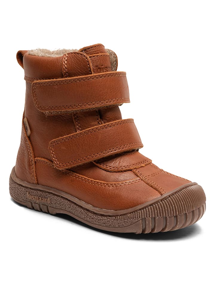 Leder-Winterboots in Hellbraun