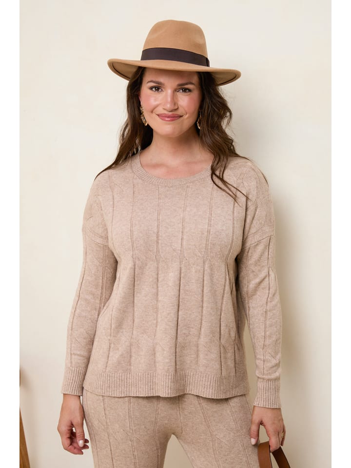 Sweter w kolorze jasnobrązowym