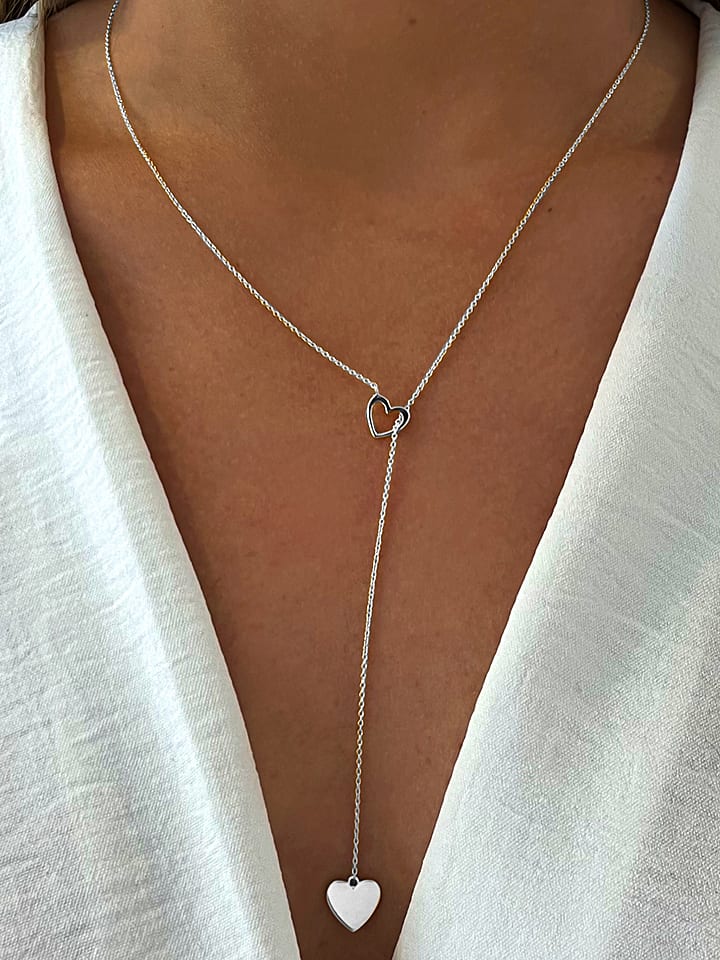 Zilveren ketting met sierelementen - (L)55 cm