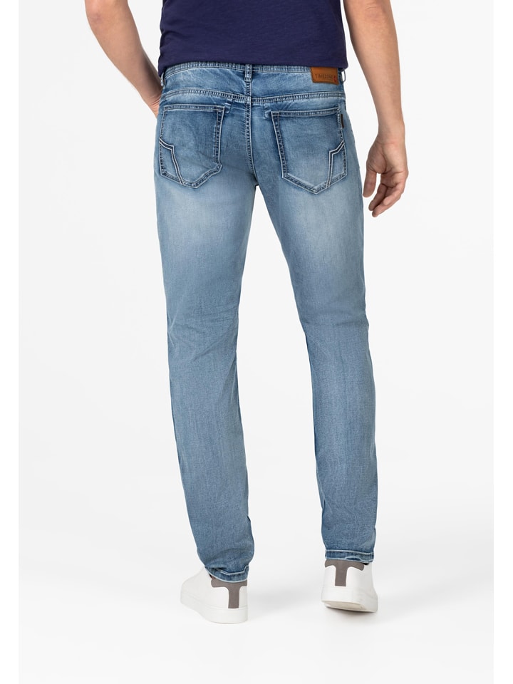Jeans Cargo Uomo Timezone, Fit Regolare Slim, Vita Media, Stretch, Colore Blu, Taglia 33W/32L, Tasche Laterali Con Linguetta In Pelle