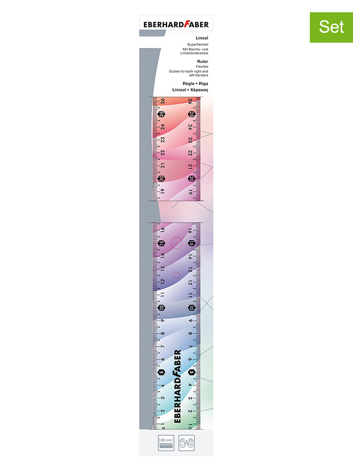5er-Set: Lineale "Rainbow" - (L)30 cm