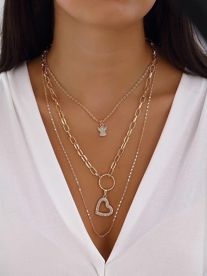 Vergulde ketting met zirkonia