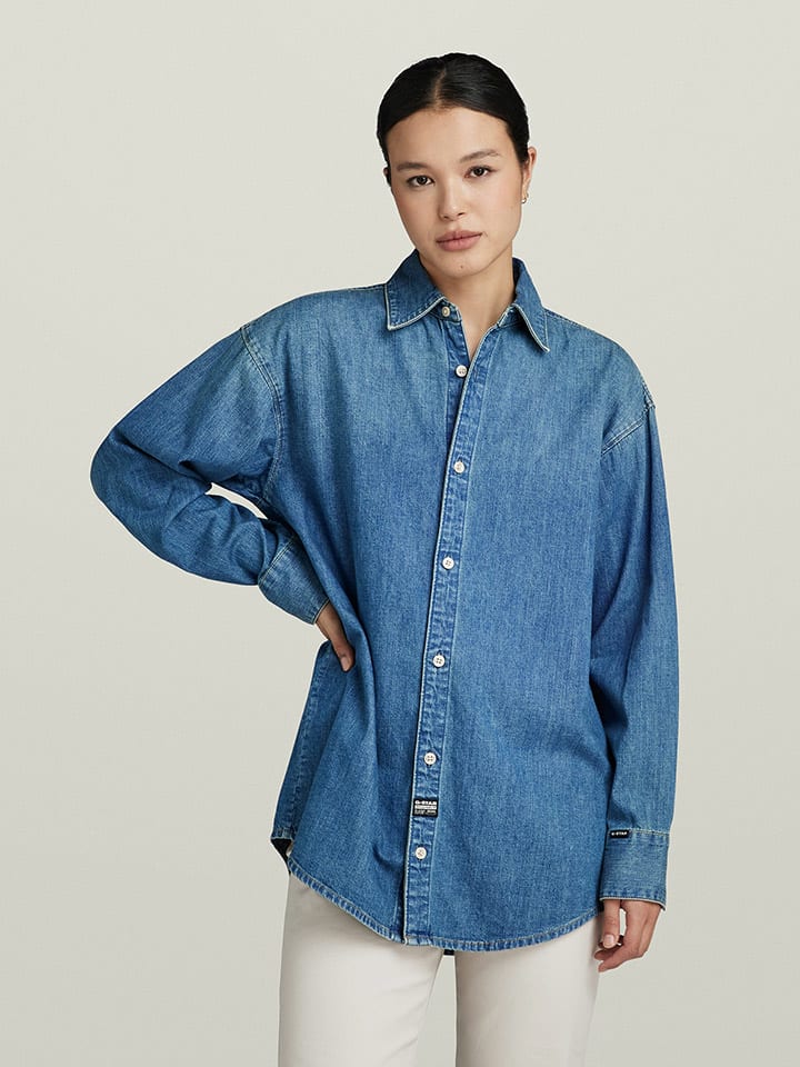 G Star Spijkerblouse blauw goedkoop kopen limango
