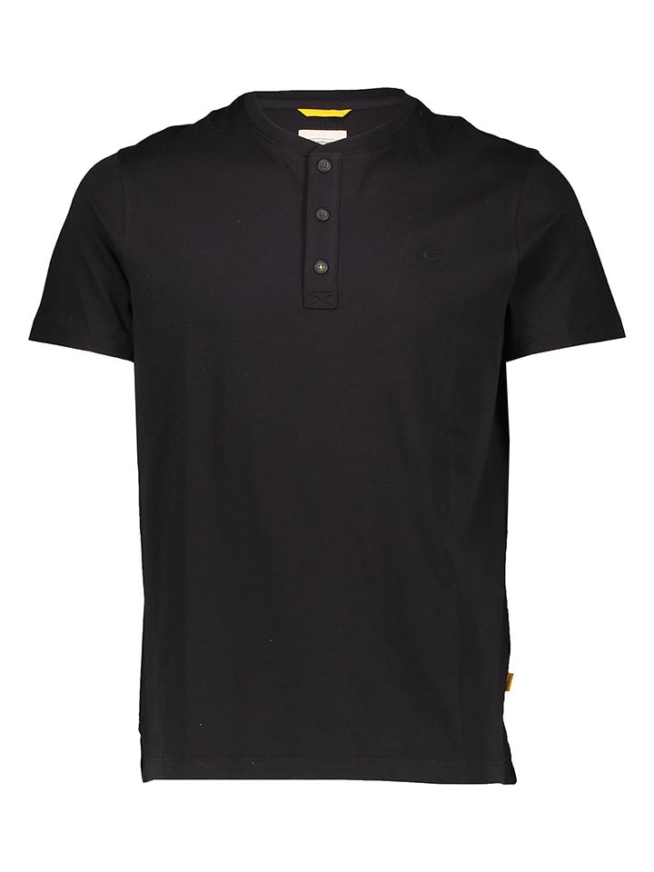 Shirt "Henley" in Schwarz