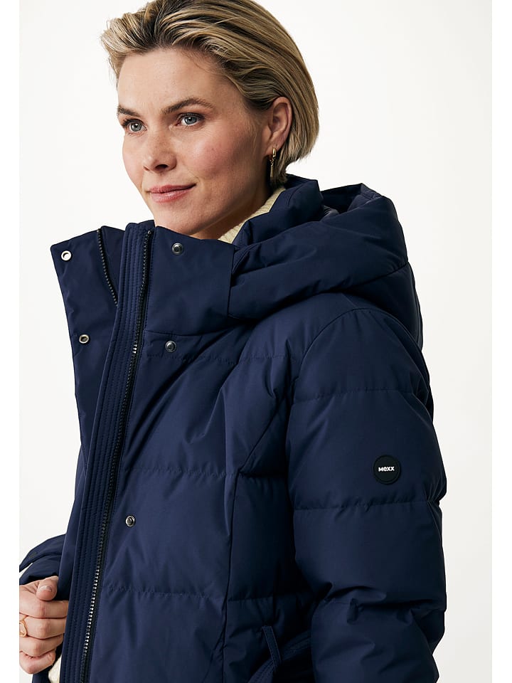Kapuze Mexx Steppmantel Damen Mexx Daunenmantel In Dunkelblau