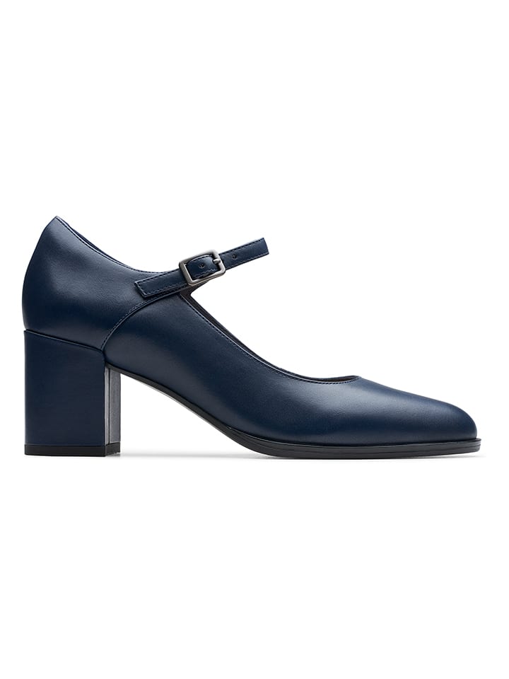 Clarks Leren pumps Freva 55 Strap donkerblauw goedkoop kopen limango