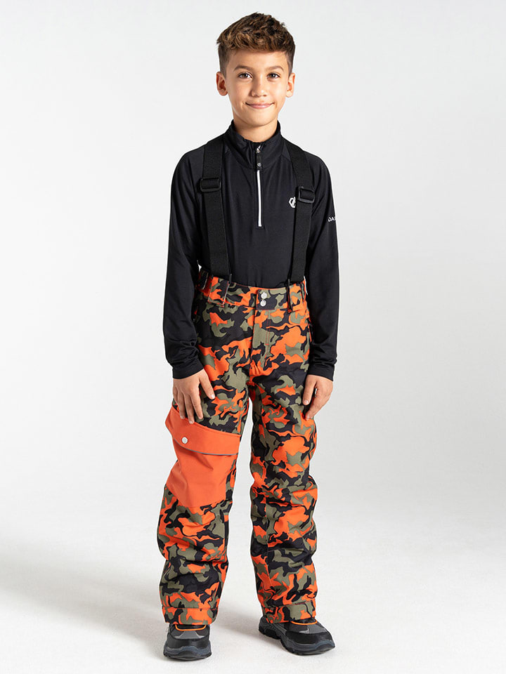 Ski-/snowboardbroek "Pow" kaki/rood
