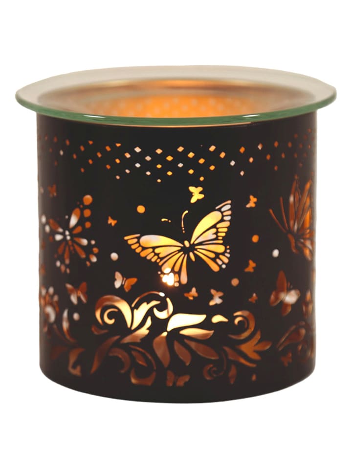 Kominek "Butterfly" w kolorze złoto-czarnym - wys. 10 x Ø 10,5 cm