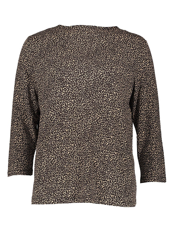 Longsleeve in Beige/ Schwarz