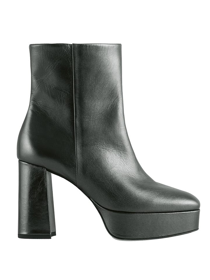 Leder-Stiefeletten "Nora" in Anthrazit